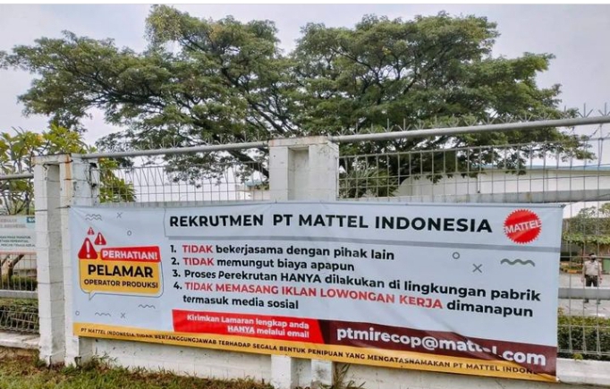 Lowongan Kerja Operator Jababeka Cikarang PT Mattel Indonesia Terbaru